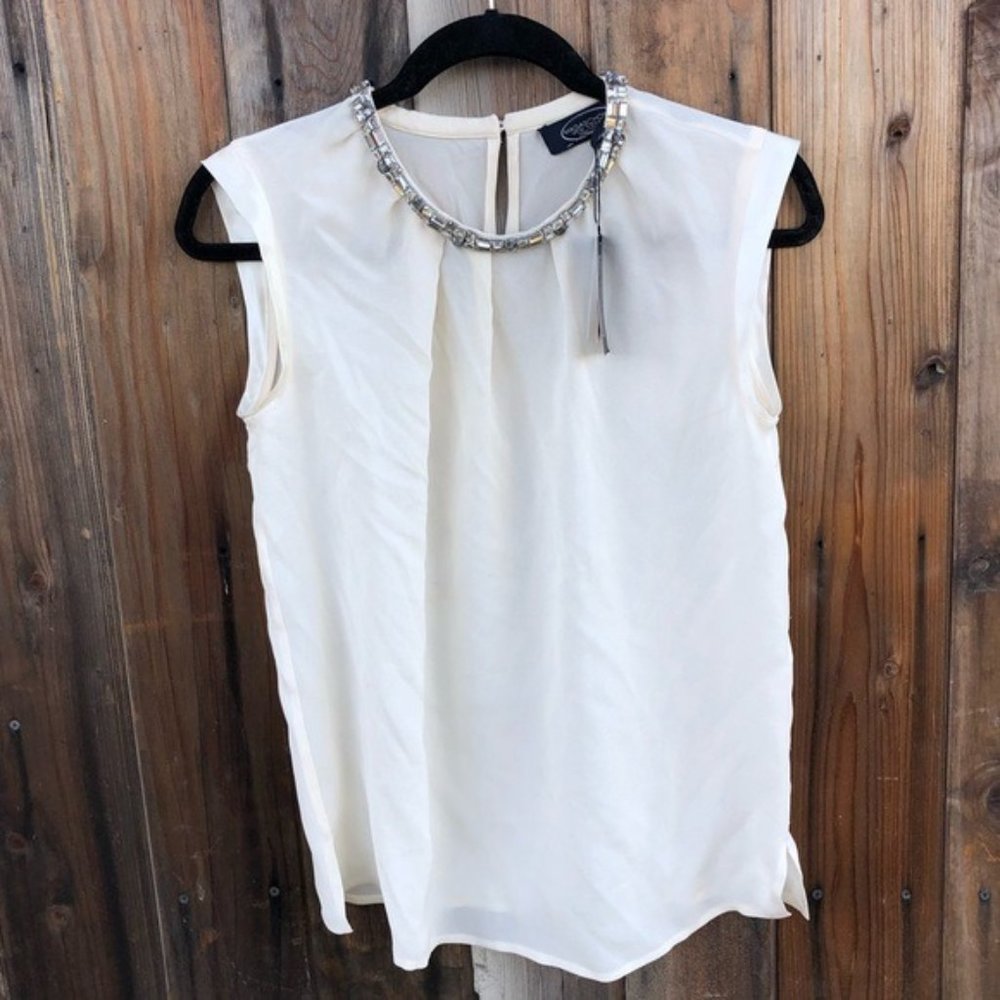 NWT Jeweled Silk Tank Top Magaschoni New York